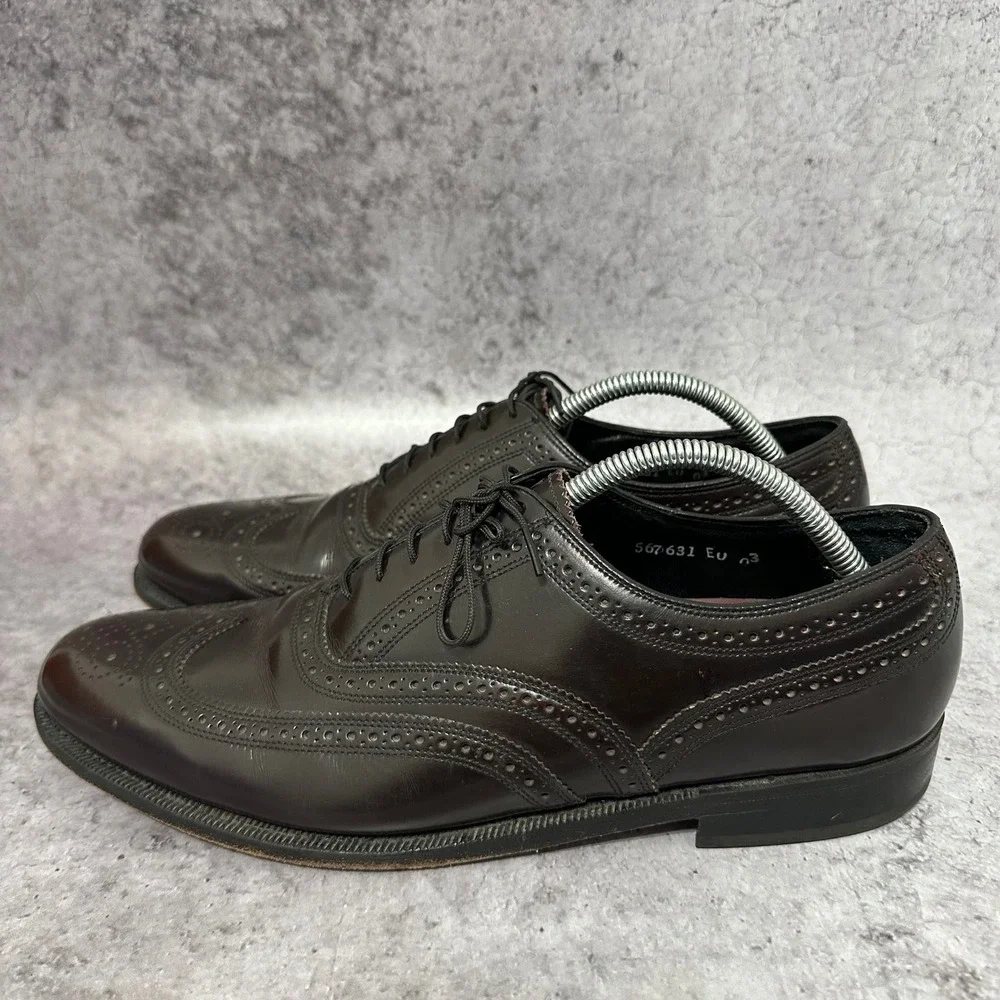 Florsheim Lexington Wingtip Oxfords Mens 11 Brown Leather Brogue Dress Shoes